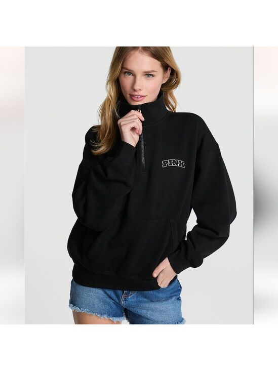 PINK Victoria's Secret Tops - New PINK Ivy Fleece Quarter-Zip Sweatshirt